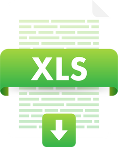 Download XLS button. Downloading document concept. File with